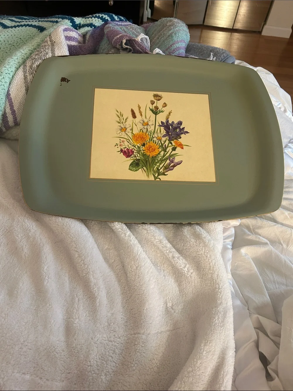 Vintage 1970’s Scully & Scully Made in England Metal Painted Tray